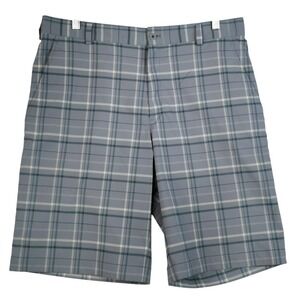 Nike Golf Dri-Fit Men's Shorts Plaid Gray Blue Athletic Size 34 , Inseam 11‎ in